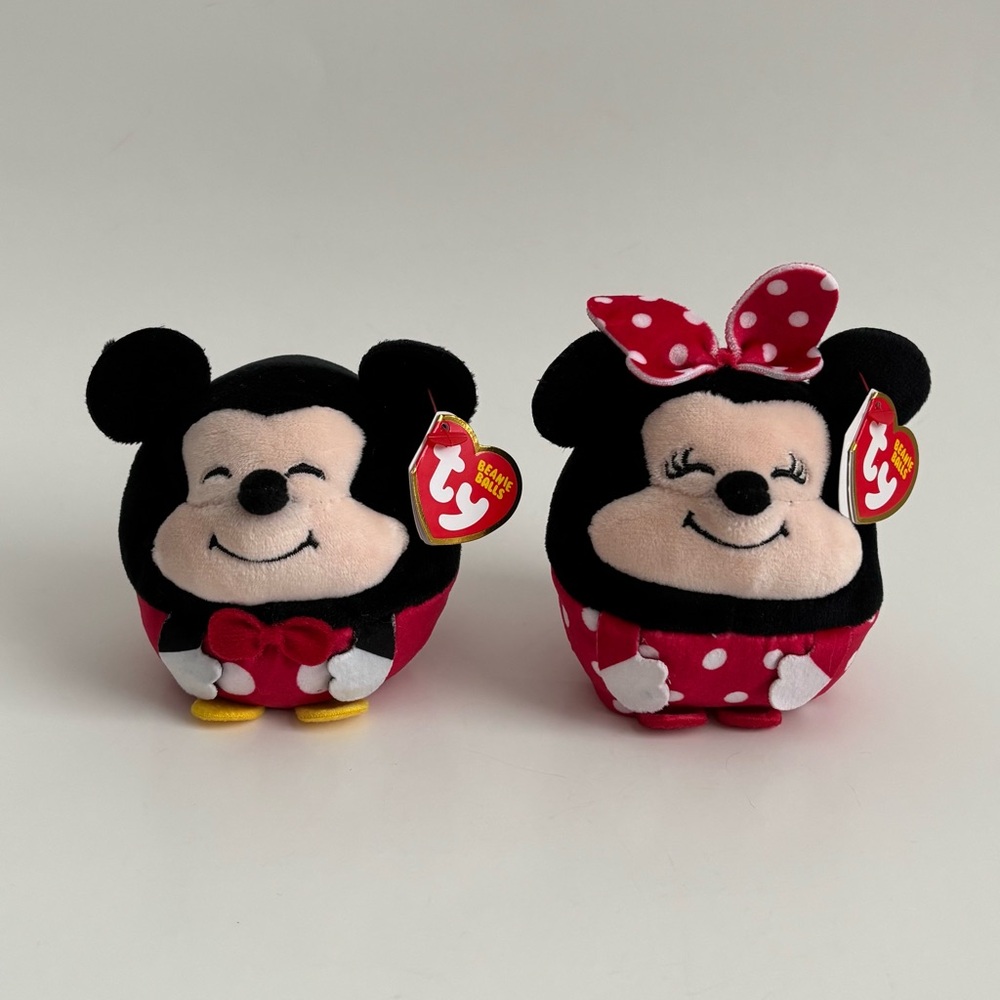 Ty Disney Mickey Mouse and Minnie Mouse Beanie Ball Set NWT